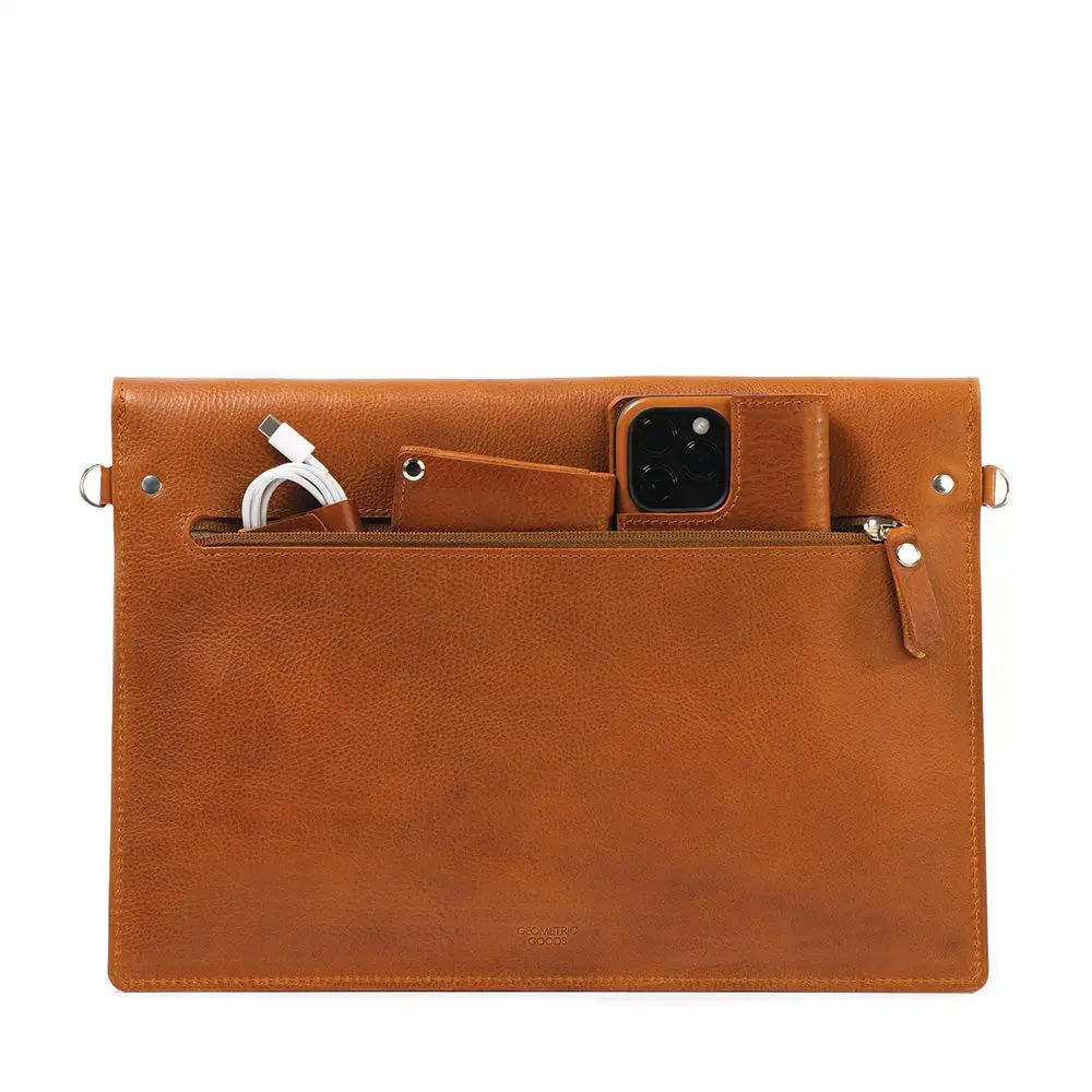 Leather Bag for MacBook with a pocket for iPad - Image 3