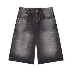 Men’s Vintage Wash Wide Leg Denim Shorts