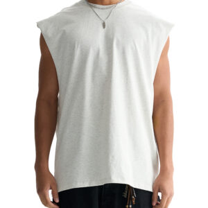 Raw Edge Cotton Tank Top
