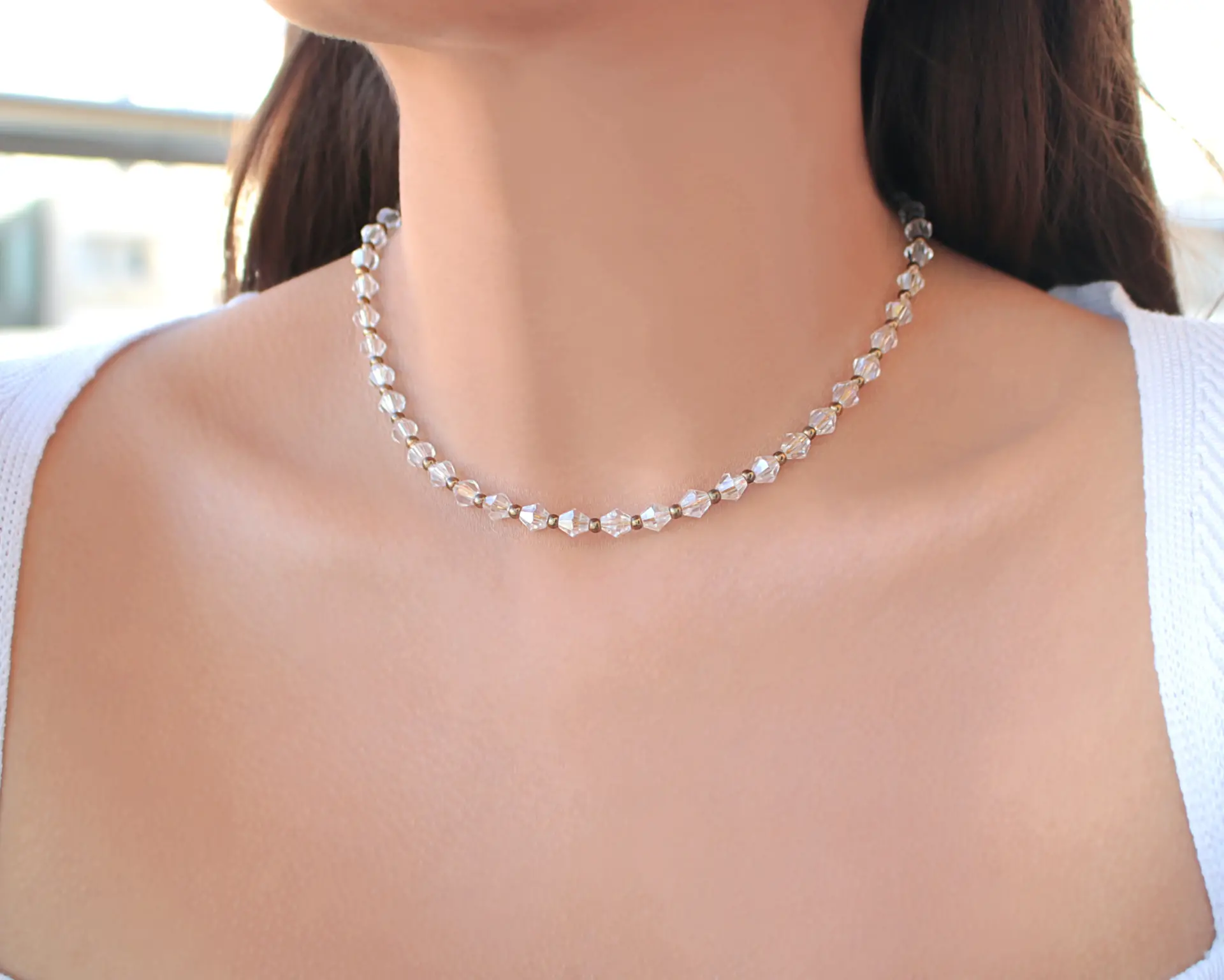 "Angelic" | 24K Clear Austrian Crystals Choker - Image 3