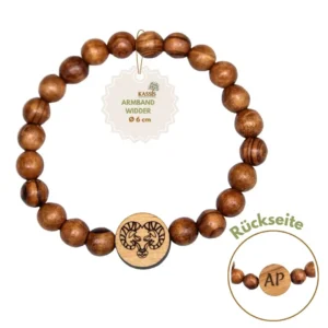 Olivenholz Armband mit Sternzeichen Anhanger | Personalisiertes Perlenarmband Damen & Herren, Geschenk Geburtstag