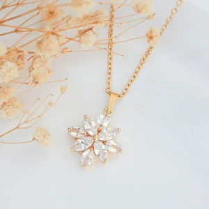 "Spring" | 24K CZ Flower Pendant Necklace