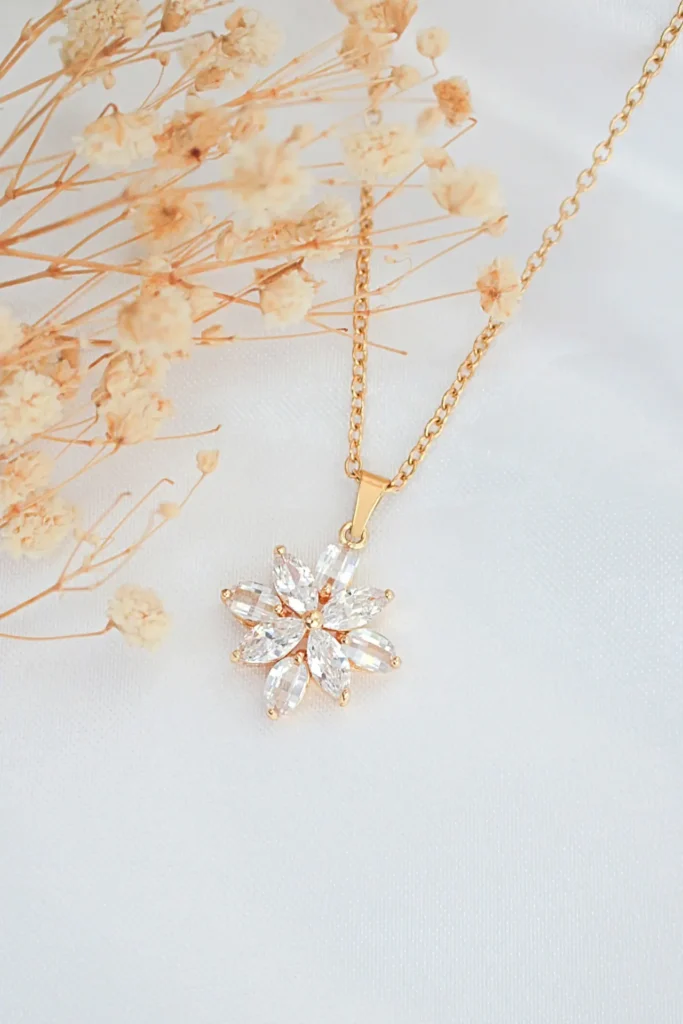 "Spring" | 24K CZ Flower Pendant Necklace