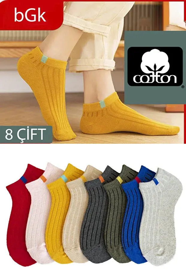 8 Pair Unisex Colorful Short Socks Soft Comfortable Daily Wear