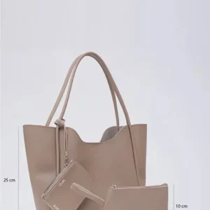 Mink SHK108 faux leather women hand and shoulder bag with wallet and makeup bag