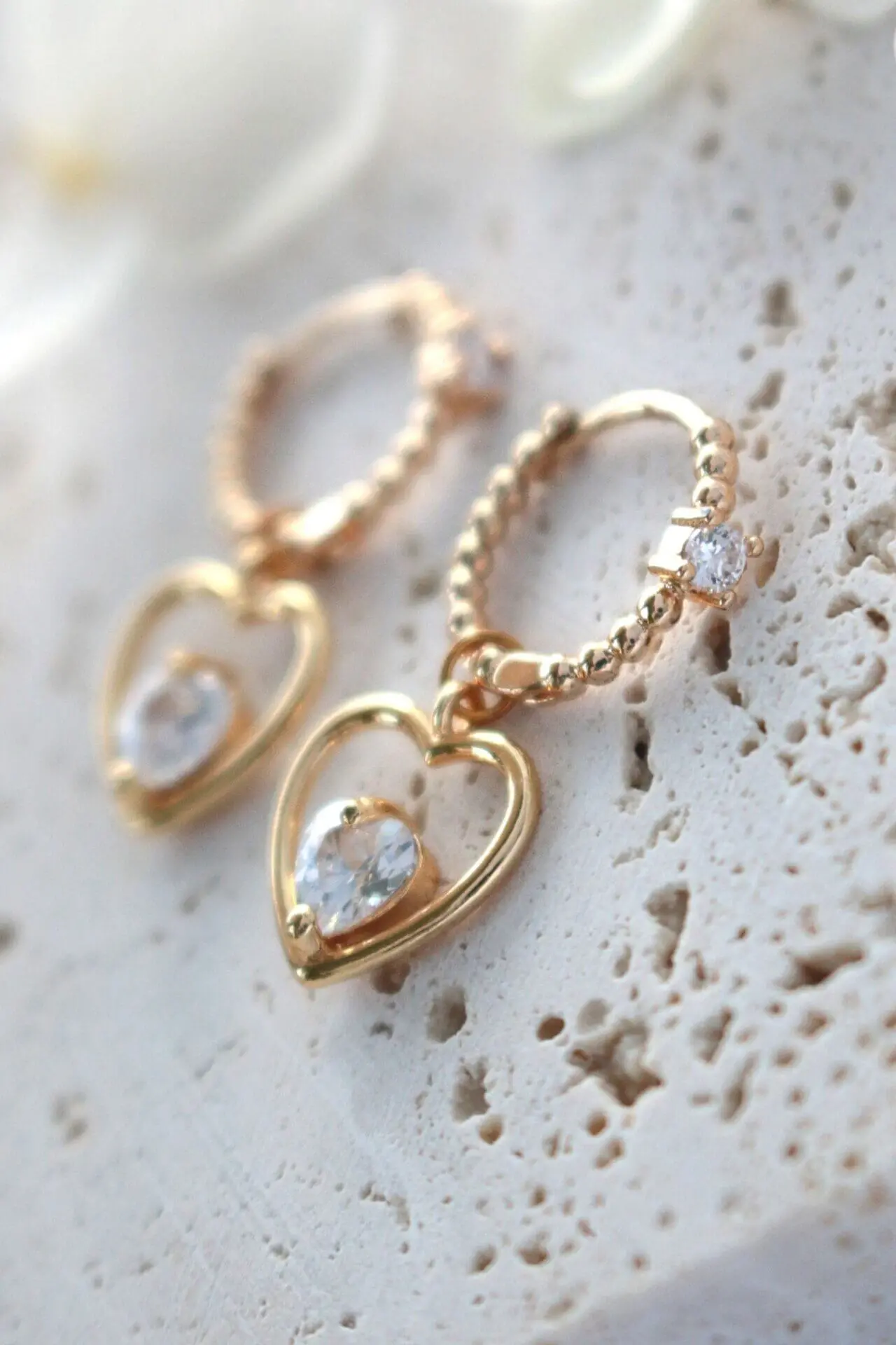 "Little Sweetheart" | 24K Heart Hoops - Image 2