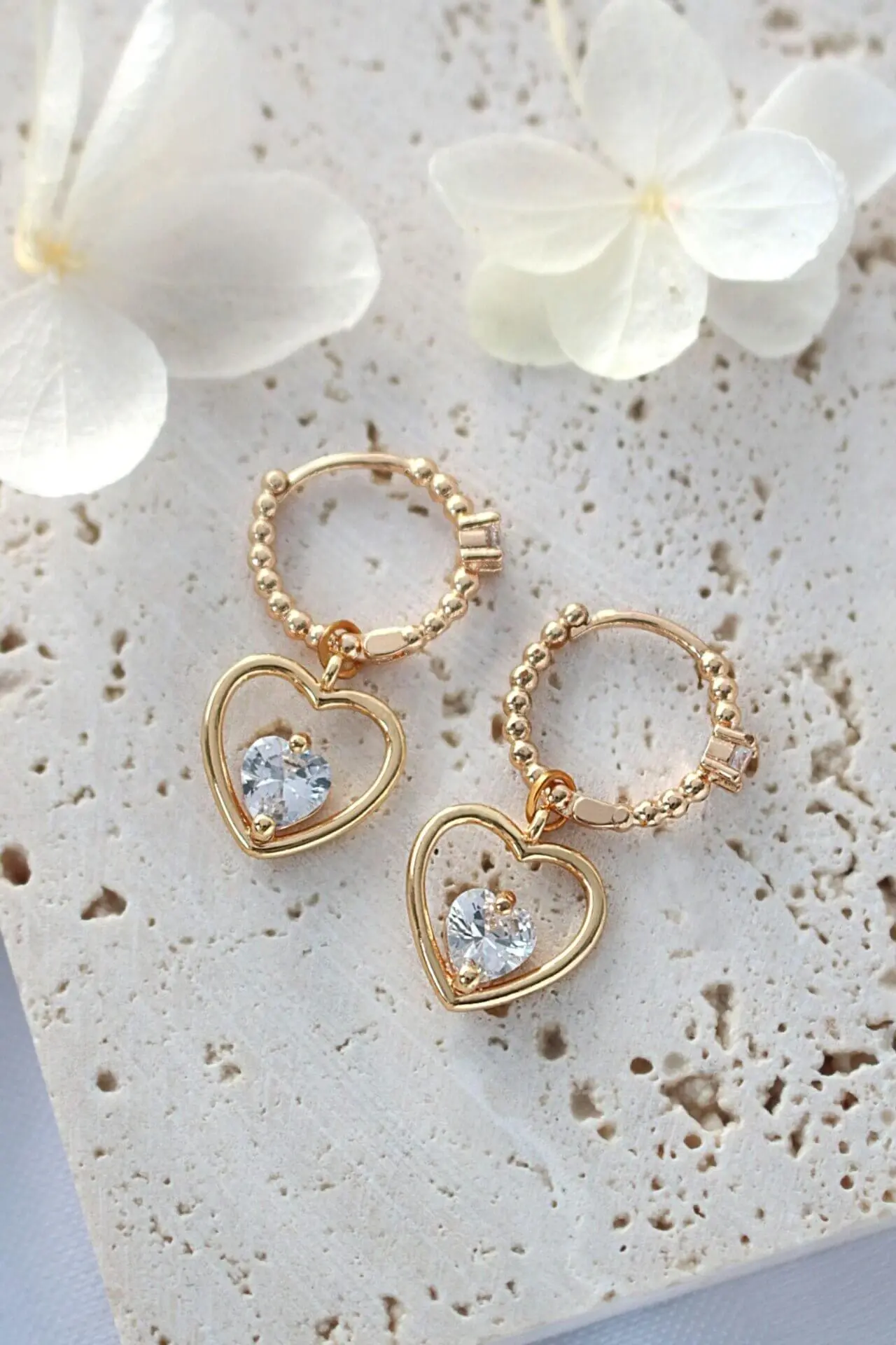 "Little Sweetheart" | 24K Heart Hoops