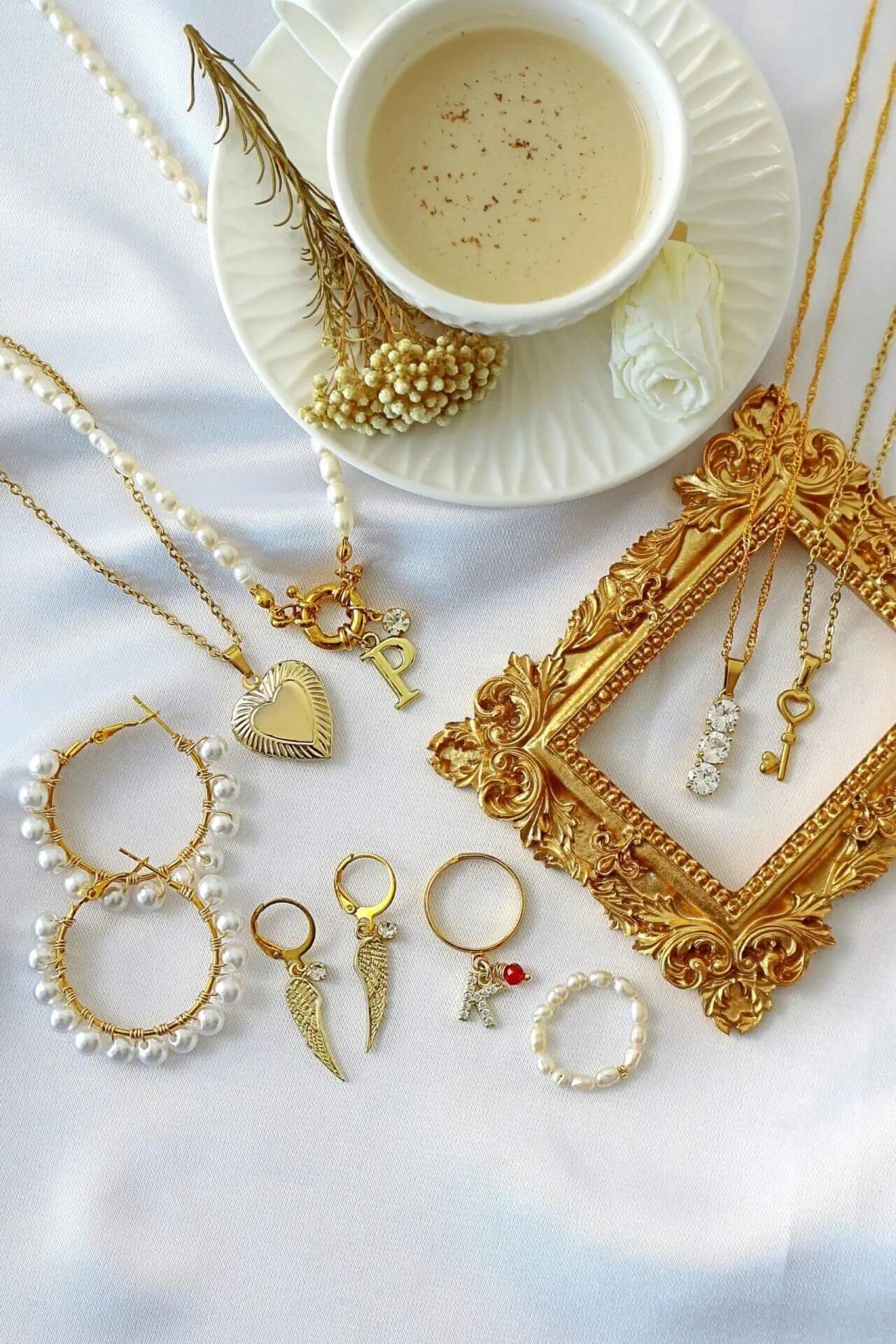"Aurora" | 24K Pearl Hoops - Image 3