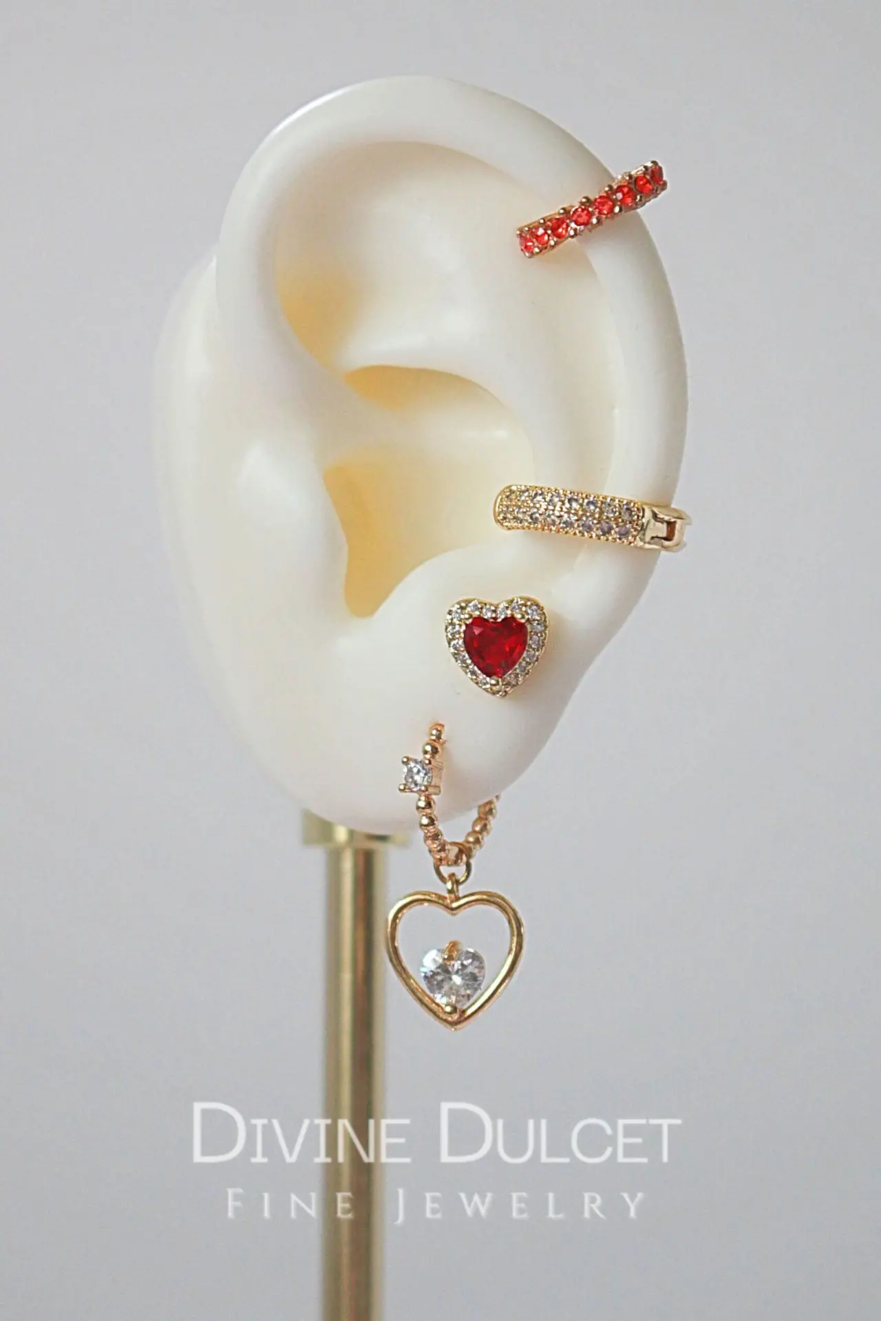 "Little Sweetheart" | 24K Heart Hoops - Image 3