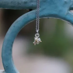 Dainty Pressed Flower Necklace - Vintage Sterling Silver Pendant