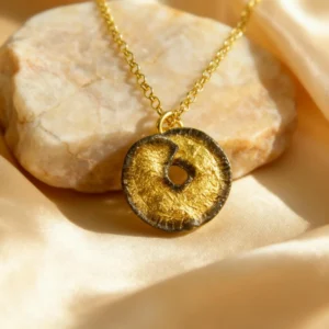 Botanical Necklace: Real Flower Leaf Pendant - Gold-Black Brass