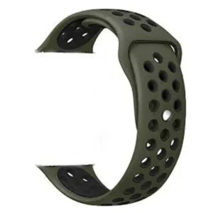 Fossil Gen 5 FTW4024 44mm Strap with Holes, Dual Color Silicone, Dark Green