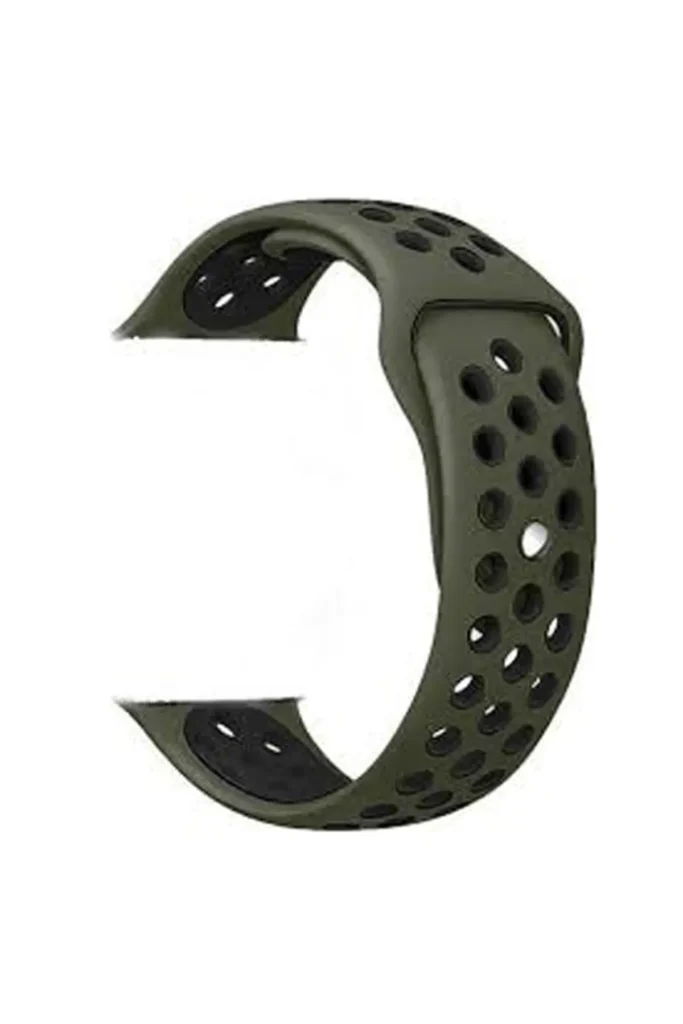 Fossil Gen 5 FTW4024 44mm Strap with Holes, Dual Color Silicone, Dark Green