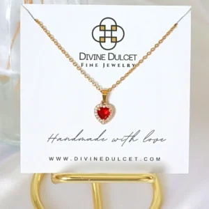 Darling | 24K Red CZ Heart Necklace