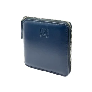Kivik | Apple Leather Small Zip Wallet - Blue