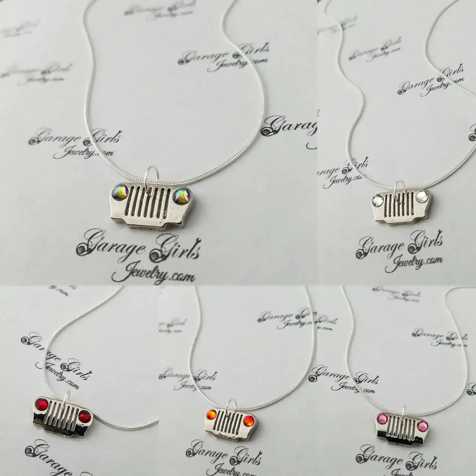 Jeep Grill Crystal Headlight Necklace - Image 2