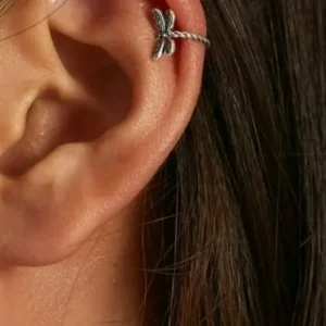 Sterling Silver Dragonfly Ear Cuff