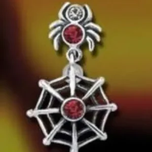 Spider and Web Navel Ring