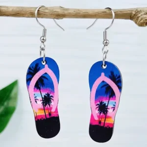 Flip Flop Earrings - Palm Trees