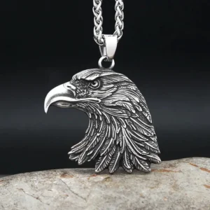 Gothic Vintage Eagle Head Pendant Men's Necklace