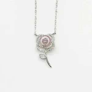 Sterling Silver Rose Garden Aroma Necklace - Pink | Energy & Healing | Diffuse on the go