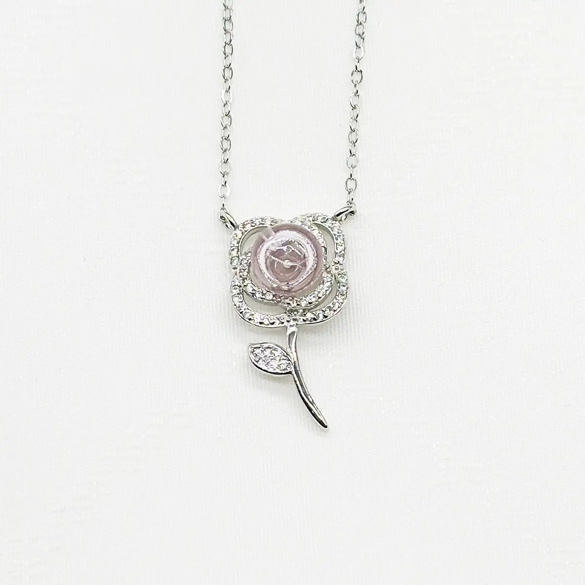 Sterling Silver Rose Garden Aroma Necklace - Pink | Energy & Healing | Diffuse on the go