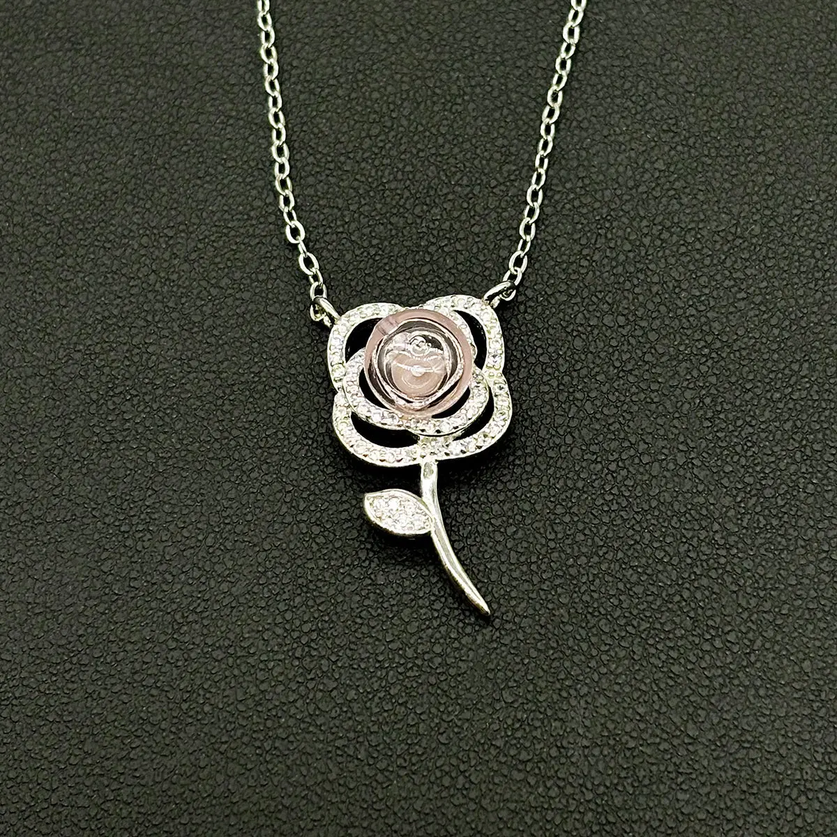 Sterling Silver Rose Garden Aroma Necklace - Pink | Energy & Healing | Diffuse on the go - Image 3