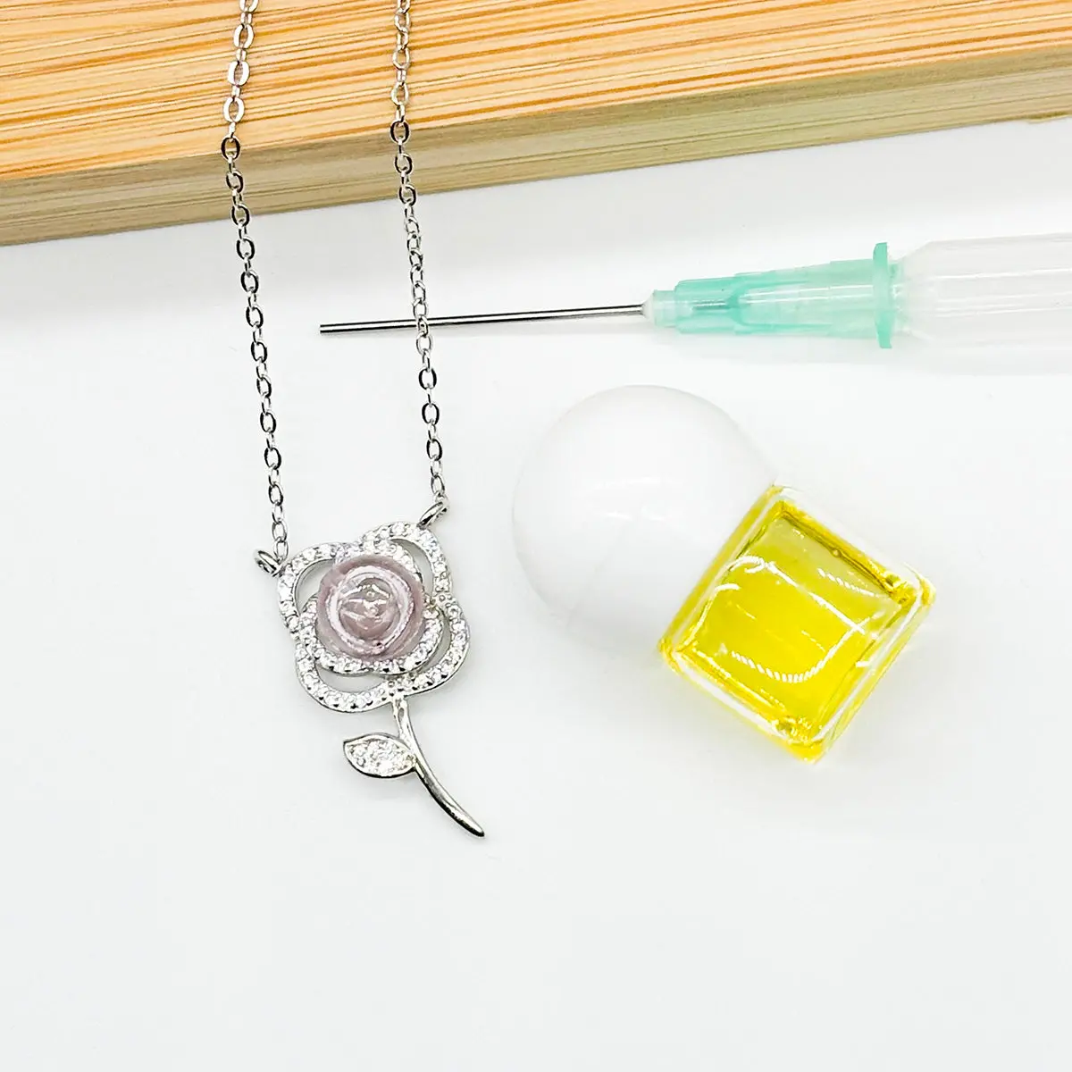 Sterling Silver Rose Garden Aroma Necklace - Pink | Energy & Healing | Diffuse on the go - Image 6