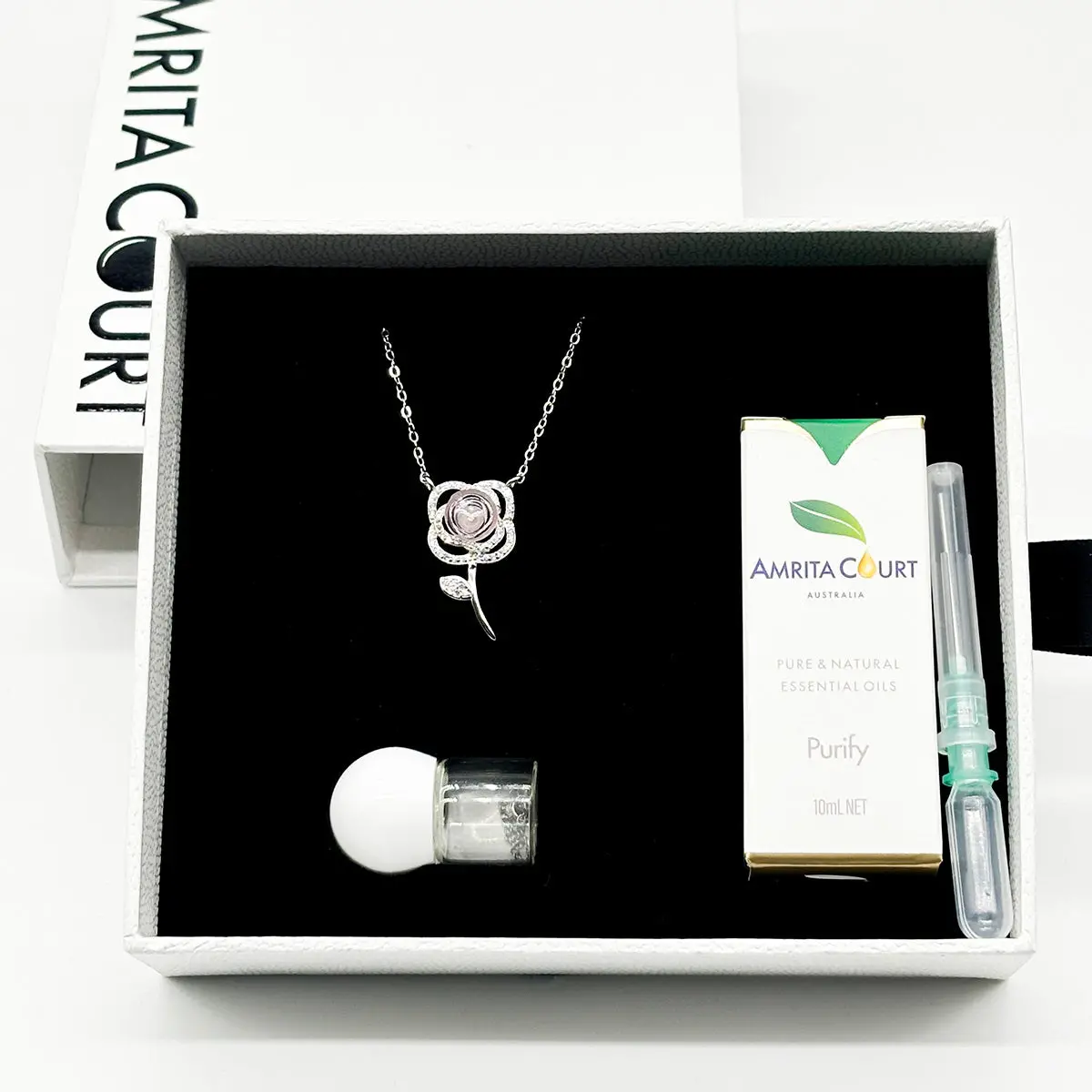 Sterling Silver Rose Garden Aroma Necklace - Pink | Energy & Healing | Diffuse on the go - Image 7