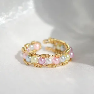 "Pastel Vibes" | 18K Pastel Rainbow Hand Wired Band Ring