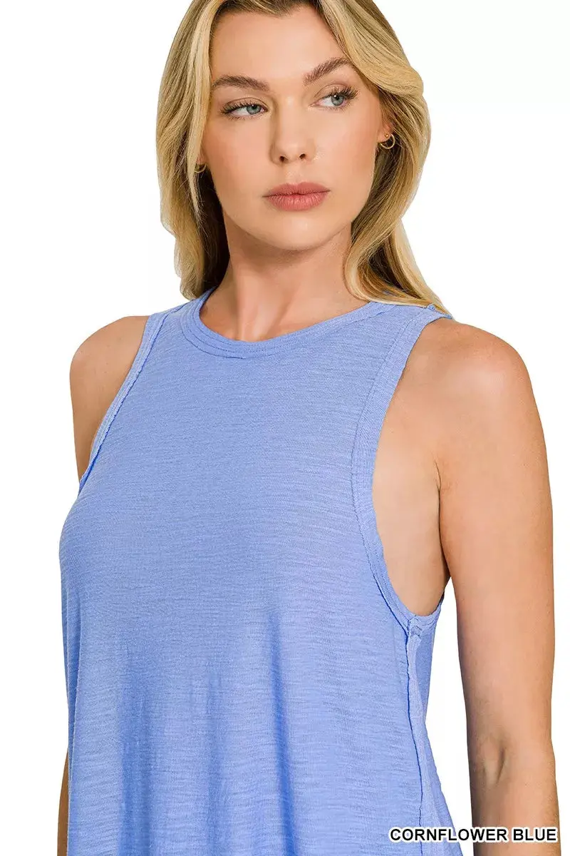 Zenana Curved Hem Slub Tunic Tank - Image 2