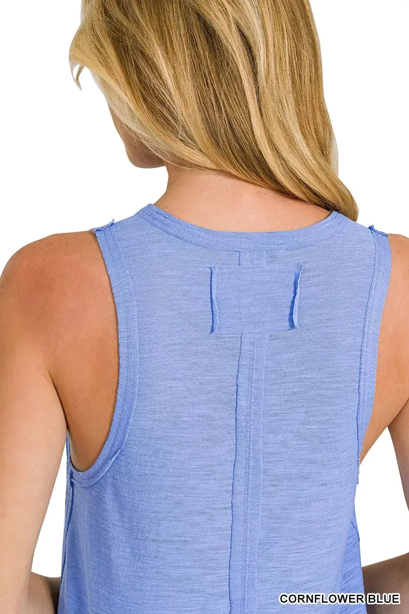 Zenana Curved Hem Slub Tunic Tank - Image 3