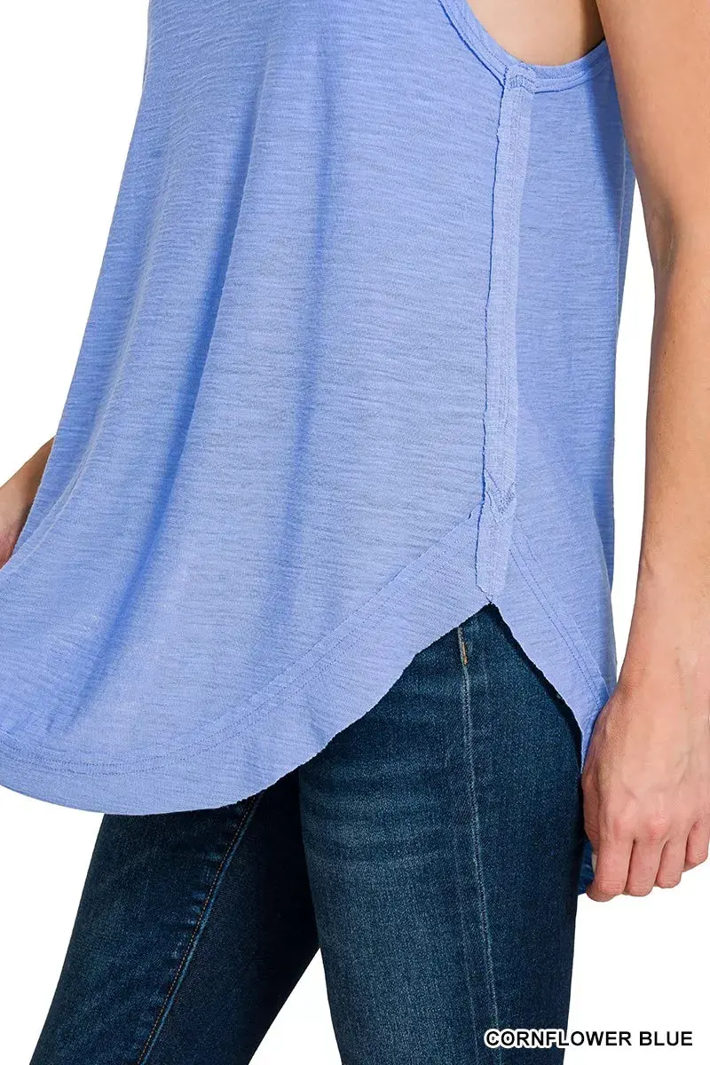 Zenana Curved Hem Slub Tunic Tank - Image 4