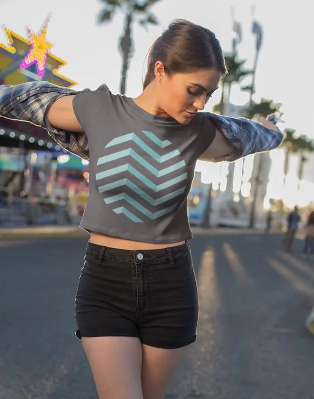 Abstract Circle Blue Women's Crop Top
