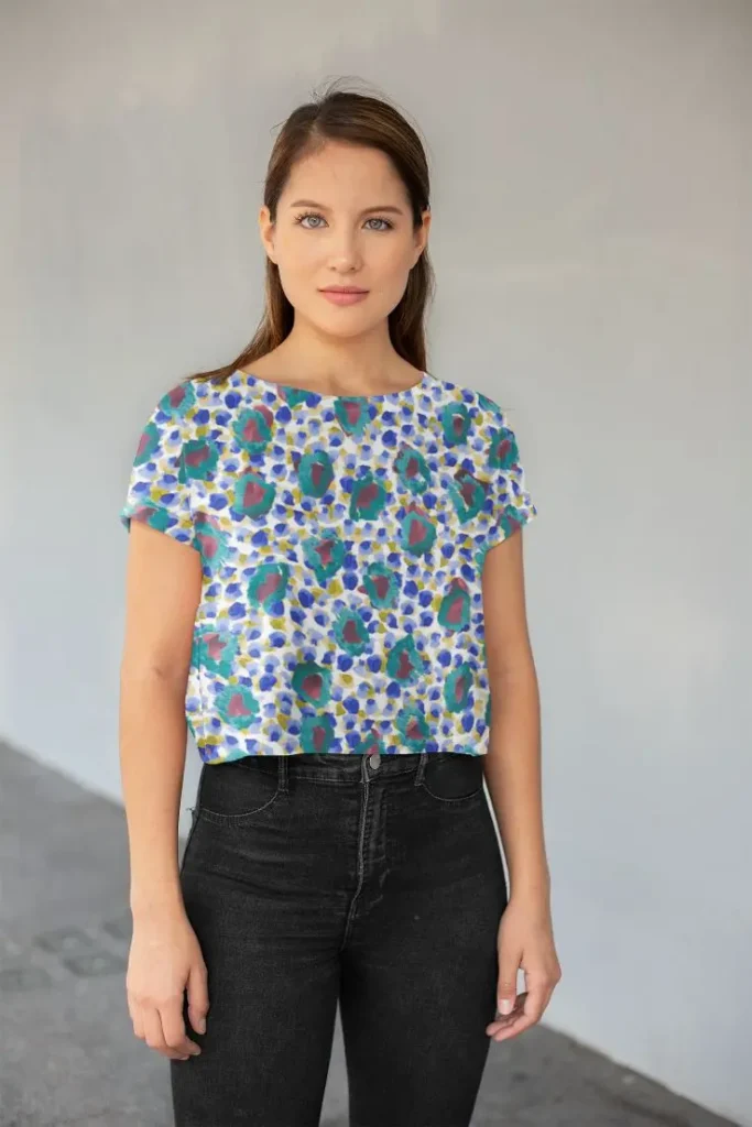 Abstract Pattern (39) All-Over Print Crop Tee