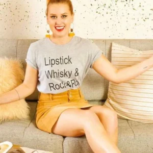 Lipstick, Whiskey & Rock N Roll Graphic Tshirt