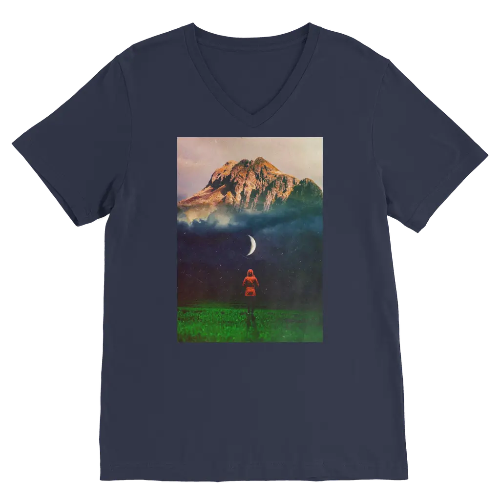 Moon on Earth Premium V-Neck T-Shirt - Image 3