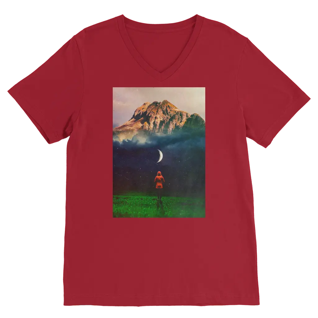 Moon on Earth Premium V-Neck T-Shirt - Image 5