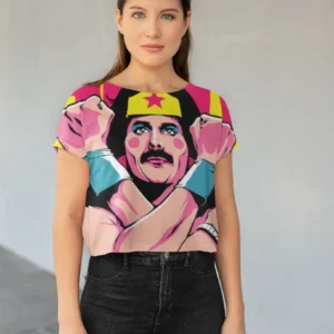 The Amazon Queen All-Over Print Crop Tee