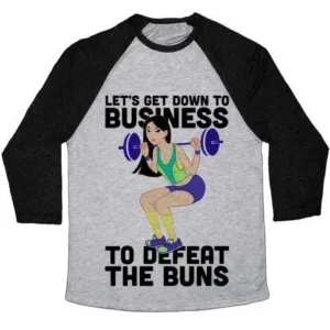 LET'S GET DOWN TO BUSINESS UNISEX TRI-BLEND BASEBALL TEE